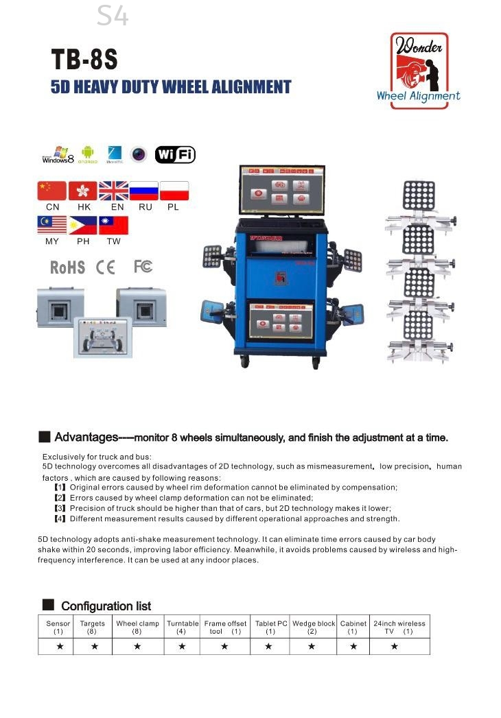 Wonder Taiwan | TB-8S 5D Heavy Duty Truck Wheel Alignment Machine