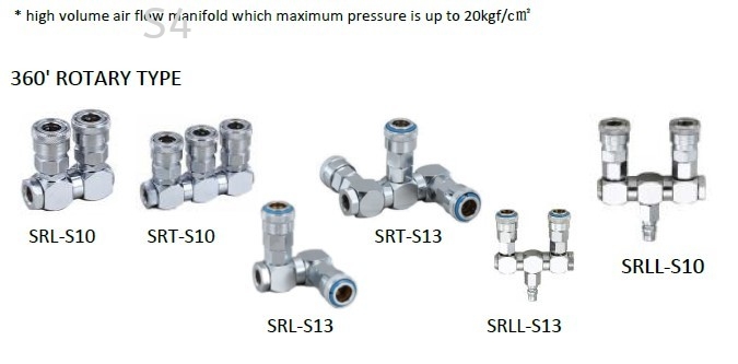 THB (JAPAN) AIR QUICK COUPLER | 360¡ã ROTARY TYPE MANIFOLD