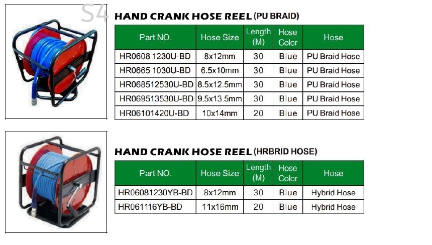 THB (JAPAN) INDUSTRIAL-GRADE HAND CRANK AIR HOSE REEL