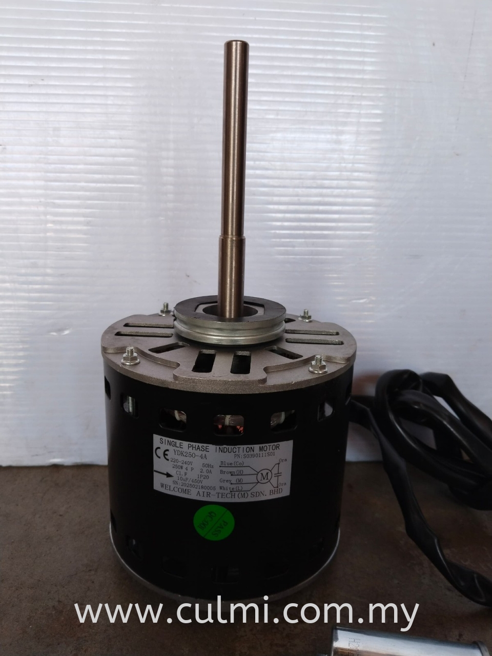 YDK250-4A (250W) FAN MOTOR (W/ 10UF CAP.) (240V/1PH/50HZ) 4P (P/N:S0390111S01)(SDFD010 BW-AL)