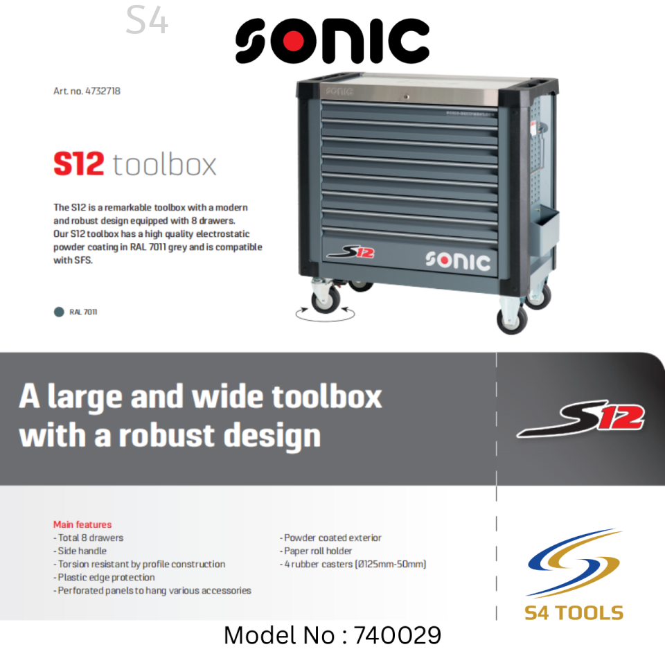 Sonic Next S12 | 8 Drawers With 400Pcs Volkswagen AG Specific Tools Trolley (740029)