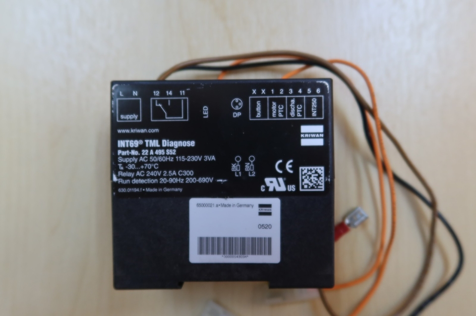KRIWAN INT69 TML DIAGNOSE PROTECTION MODULE(AC 50/60HZ 115-230 3VA)AMB.TEMP.-30..+70ˇăC(P/N:22A495S52
