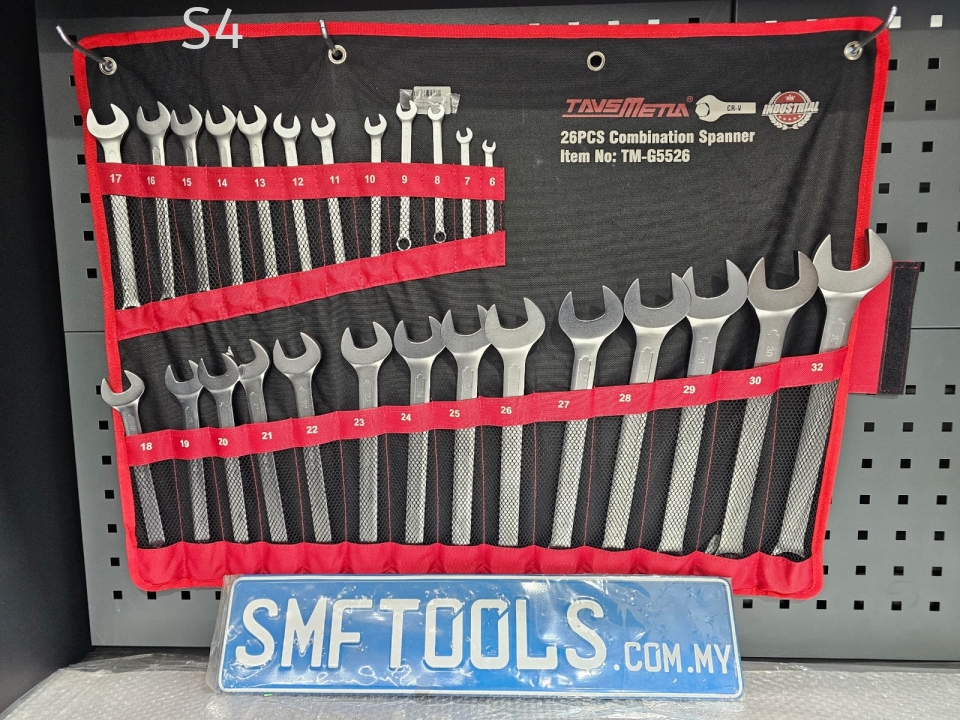S4Tools TM-G5526 | Industrial Grade 26Pcs Combination Spanner Set