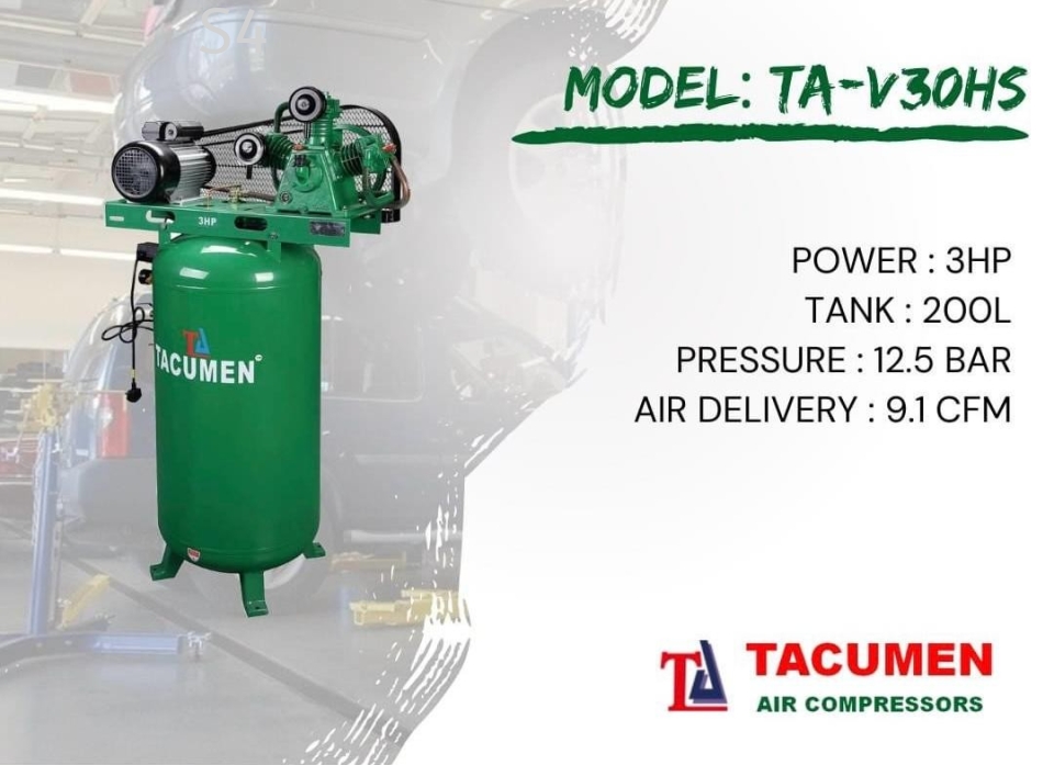 TACUMENT TA-V30HS | Automotive Garage 3HP Air Compressor