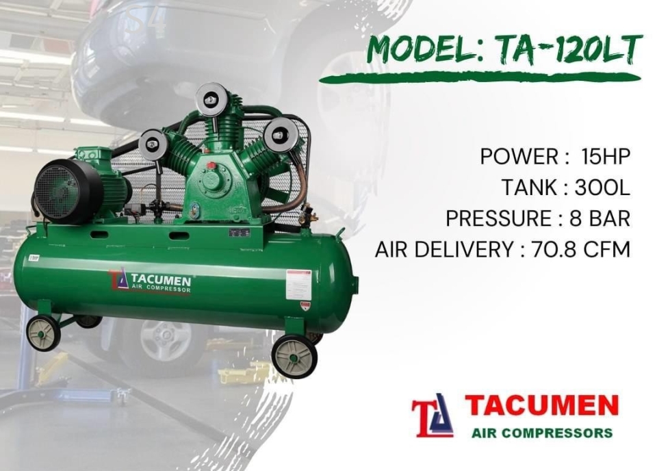 TACUMENT TA-120LT | Automotive Garage 15HP Air Compressor