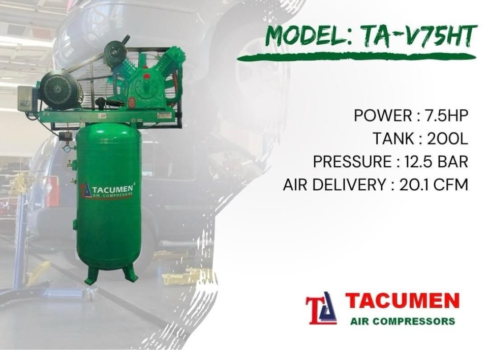 TACUMENT TA-V75HT | Automotive Garage 7.5HP Air Compressor