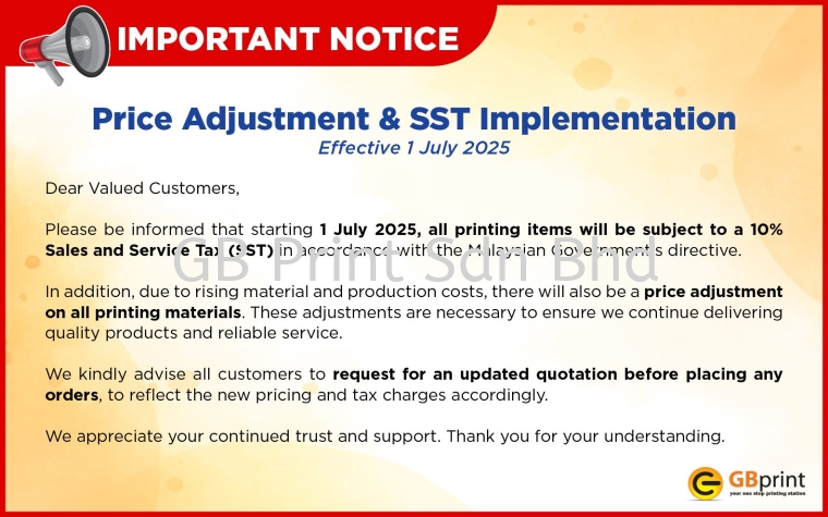 SST Related Price Adjustment