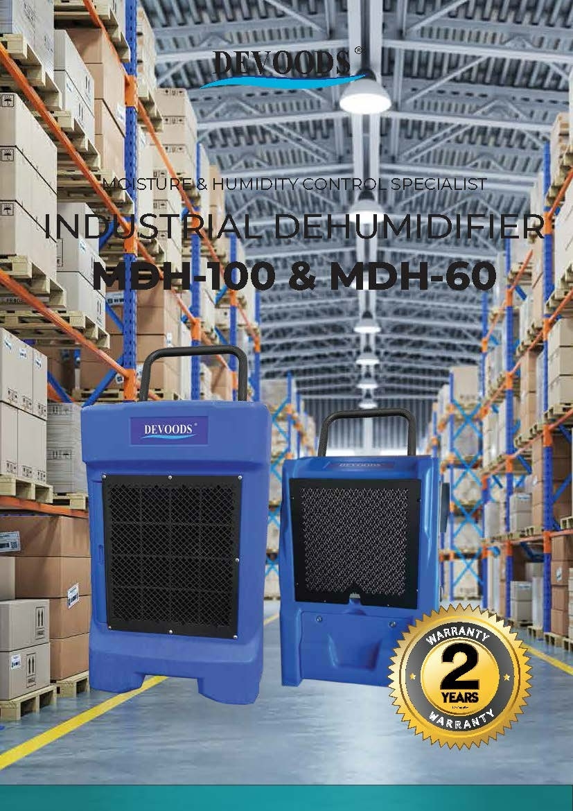 DEVOODS MDH-60 (60L/DAY) INDUSTRIAL DEHUMIDIFIER (220-240V/1PH/50HZ) (R410A REFRIGERANT)(39KG)