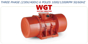 WGT Vibrator Motor - 6 POLES (1000/1200 RPM)