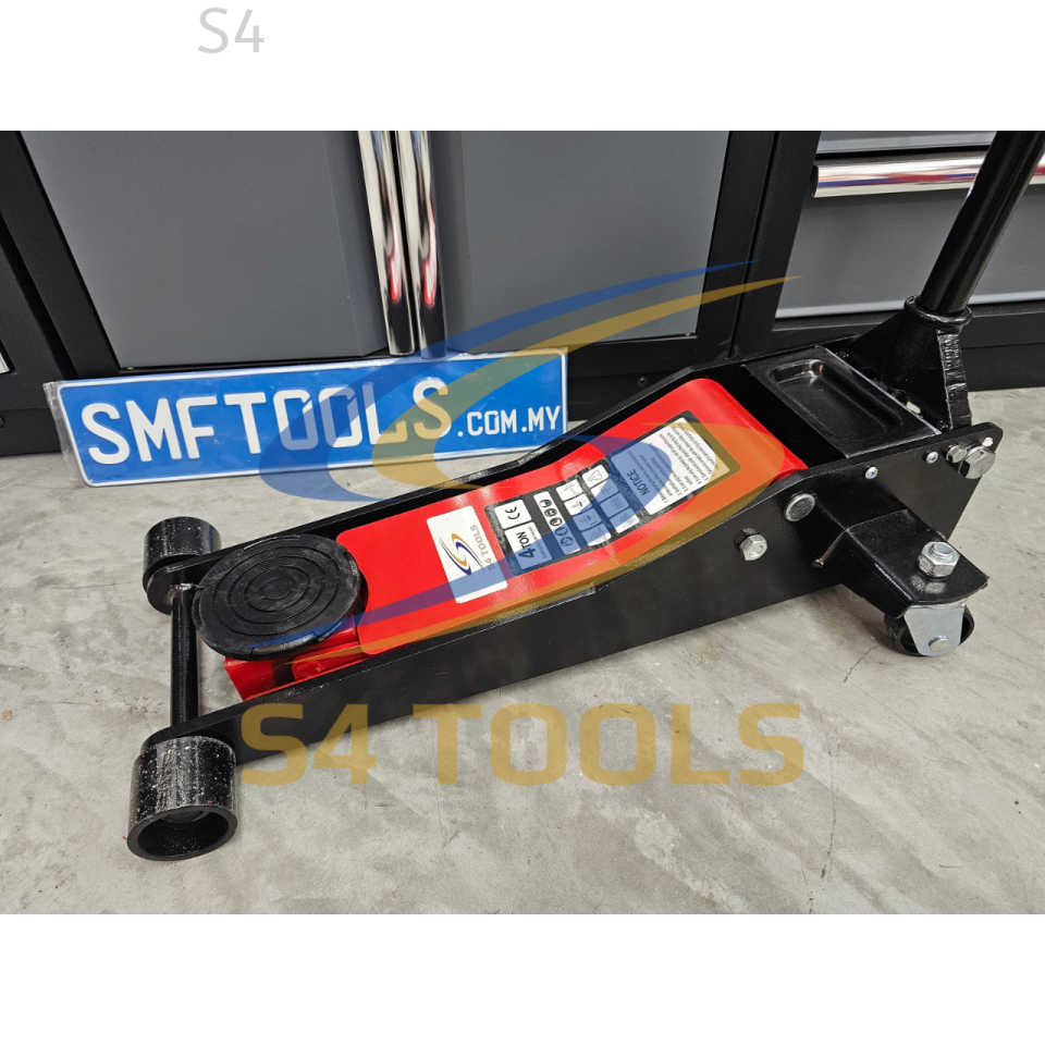 S4Tools 4204S | 4 Ton (4000Kg) Lowered Double Pump Garage Floor Jack