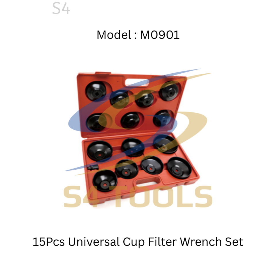 S4Tools M0901 | 15Pcs Universal Cup Filter Wrench Set
