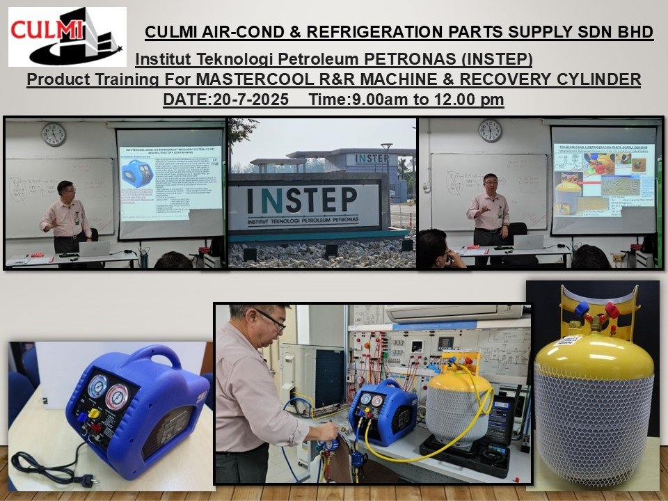 Product Training For MASTERCOOL R&R MACHINE & RECOVERY CYLINDER For INSTEP On 20-7-2025