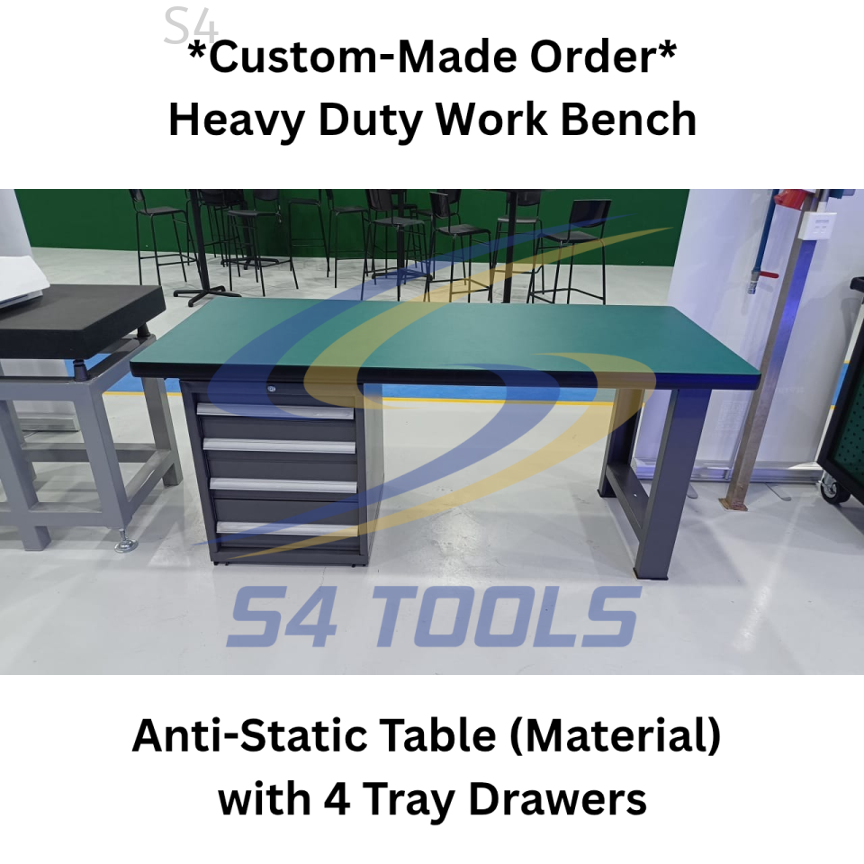 *Custom Made Order* Heavy Duty Anti-Static Table (Material) with 4 Tray Drawers
