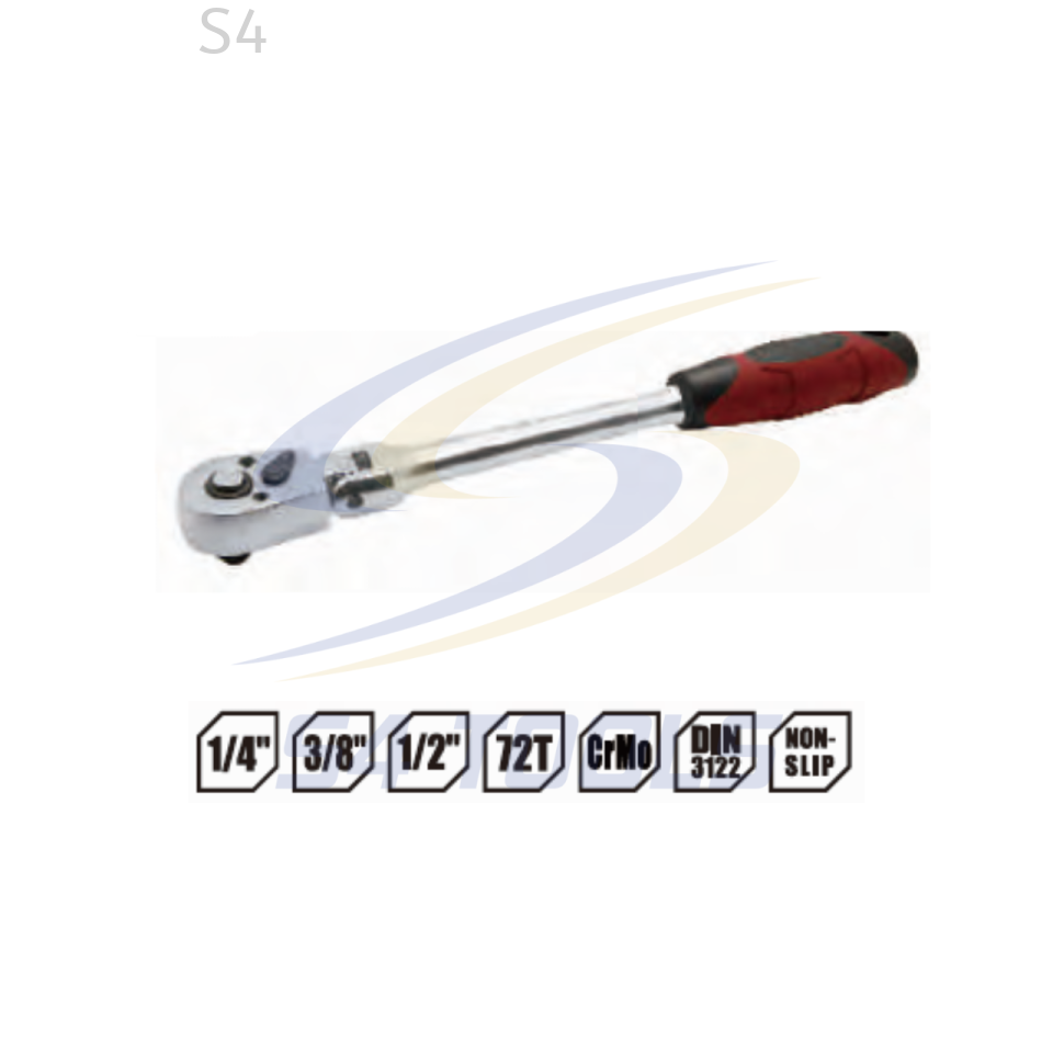 Reversible Flexi-Head Ratchet Handle (Non-Slip Grip)