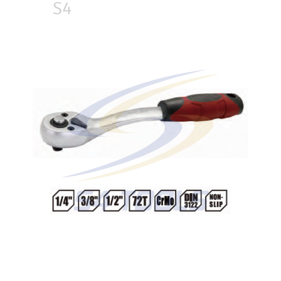 Reversible Curved Ratchet Handle (Non-Slip Grip)