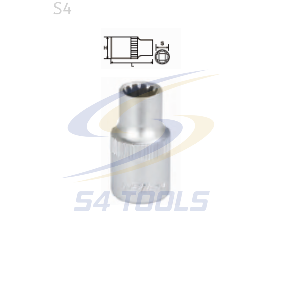 1/4" DR. Spline Socket (CR-V)