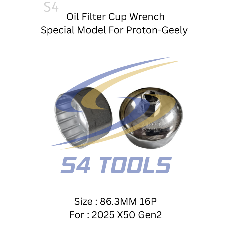 Oil Filter Cup Wrench 86.3mm 16 Flutes ¨C Designed for Proton / Geely / Volvo / LynkCo