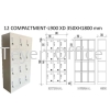 12 Compartment Steel Locker LOCKER COMPACTMENT STEEL FURNITURE
