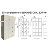 15 Compartment Steel Locker LOCKER COMPACTMENT STEEL FURNITURE