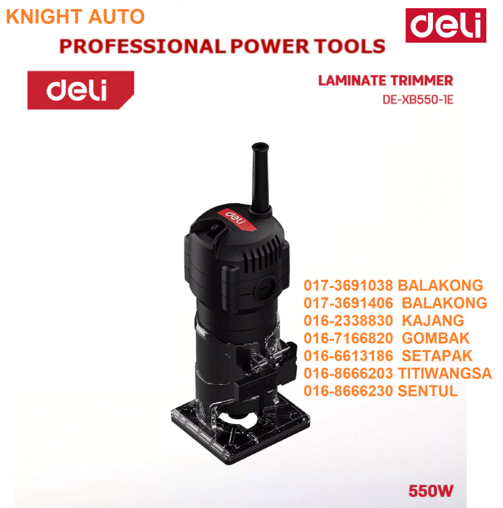 DELI DE-XB550-1E Laminate Trimmer with Spindle Lock Button 550W 1/4 ...