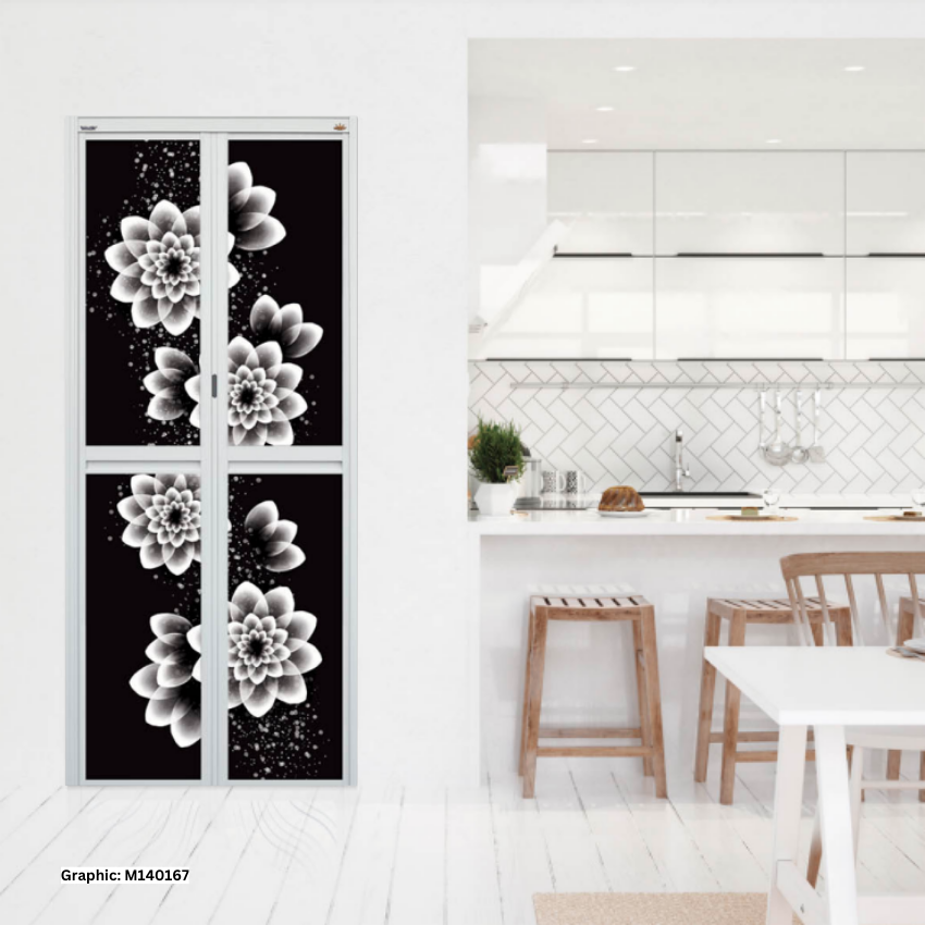 MODEL M140167 MODEL M140167 VITALLY BI FOLD (3D) ALUMINIUM DOOR Aluminium Door Choose Sample / Pattern Chart