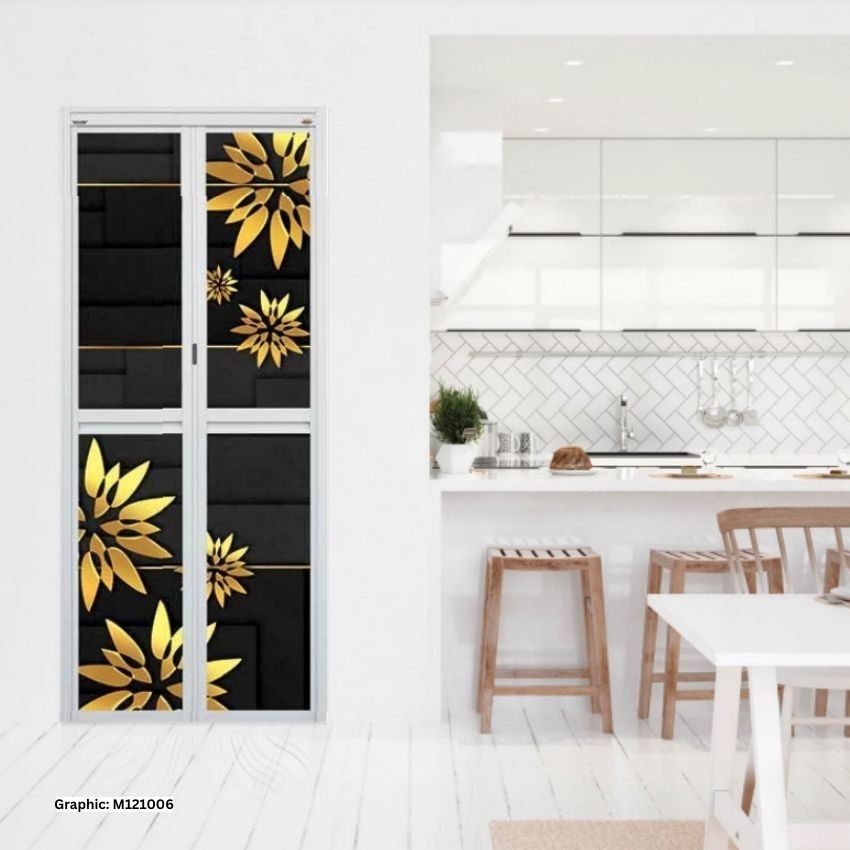 MODEL M121006 MODEL M121006 VITALLY BI FOLD (3D) ALUMINIUM DOOR Aluminium Door Choose Sample / Pattern Chart