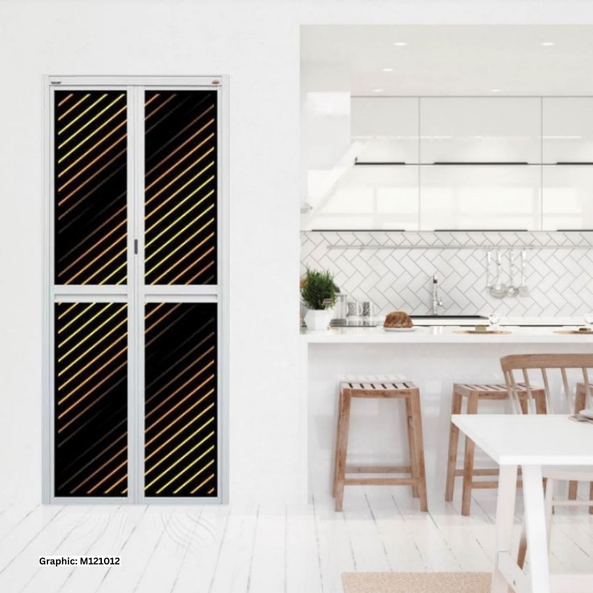 MODEL M121012 MODEL M121012 VITALLY BI FOLD (3D) ALUMINIUM DOOR Aluminium Door Choose Sample / Pattern Chart