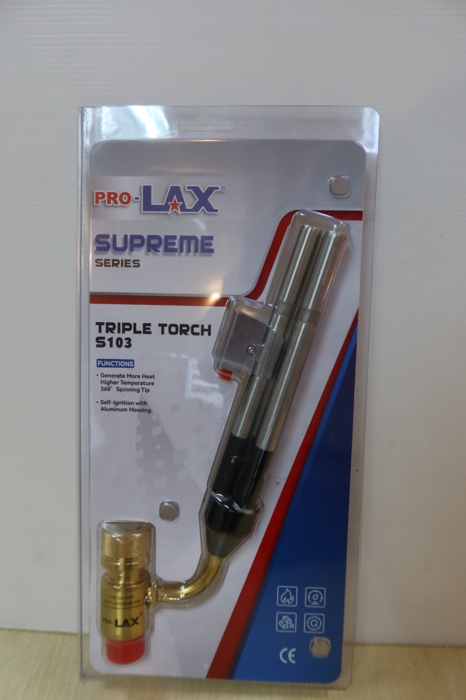 PRO-LAX S103 SUPREME TRIPLE HEAD SELF LIGHTING HAND TORCH KIT