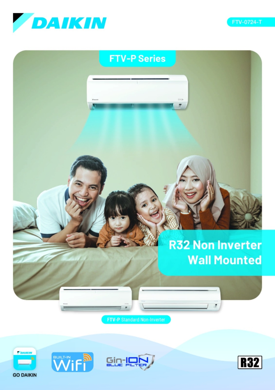 Daikin R32 Non-Inverter Wall Mounted FTV-P Series Air-Conditioner (Daikin Malaysia)