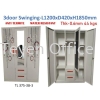 FULLY ASSEMBLED HEAVY DUTY 3 SWING DOOR FULL HEIGHT WARDRODE CABINET WITH GLASS ALAMRI BAJU 3 PINTU WARDROBE STEEL FURNITURE