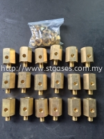 BLOCK BRASS 2" HEX MCP 5/8" 1 HOLE