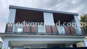C Roof With Bottom Ceiling Panel And Powder Coating Glass Railing Balcony Roofing & Awning