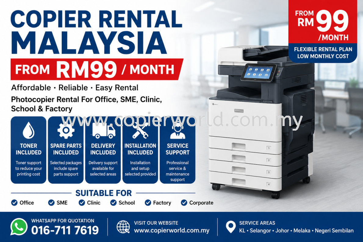 Copier Rental Malaysia From RM99/Month 每 A Smarter Way to Save Office Printing Cost