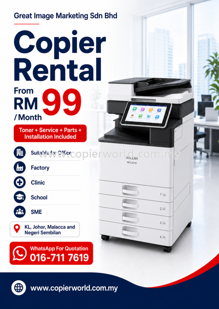RENTAL COPIER FROM RM99 PER MONTH