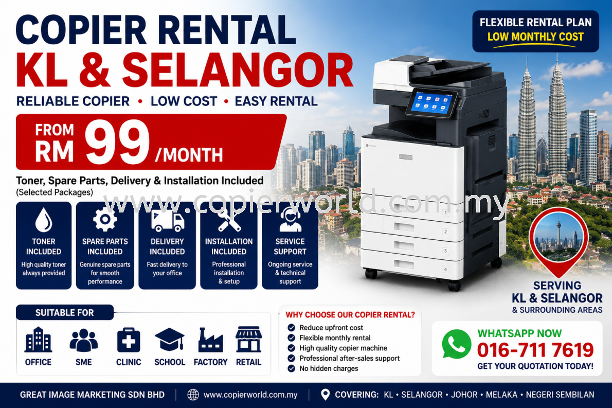 Copier Rental KL & Selangor for Office, SME, Clinic, School and Factory