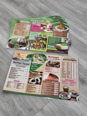 Menu A4 with Hot Laminate