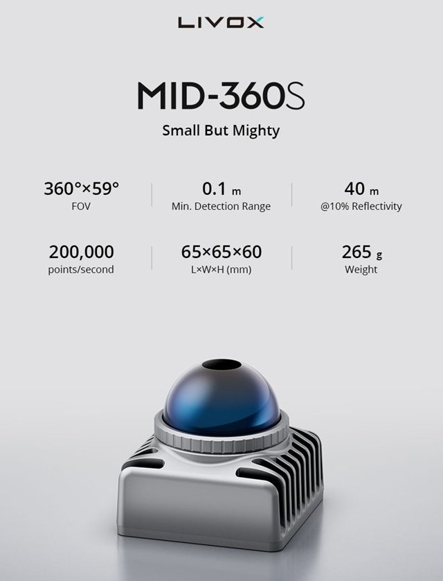 Livox Mid-360S LiDAR 每 360∼ Vision for Smarter Robotics