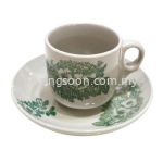 Vintage Cup With Saucer 古董印花咖啡杯 Cawan Kopi Kopitiam