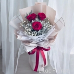 3 Roses & Baby Breath Bouquet