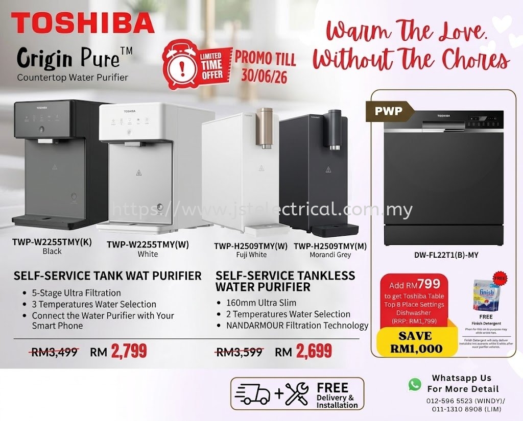 Toshiba Water Purifier Malaysia Promo 每 Clean Water, More Savings, More Rewards!