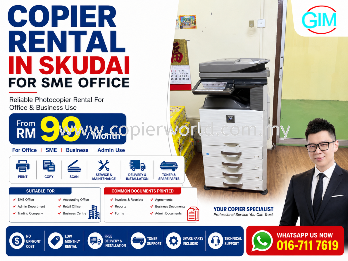 Copier Rental in Skudai for SME Office | Photocopier Rental Johor Bahru