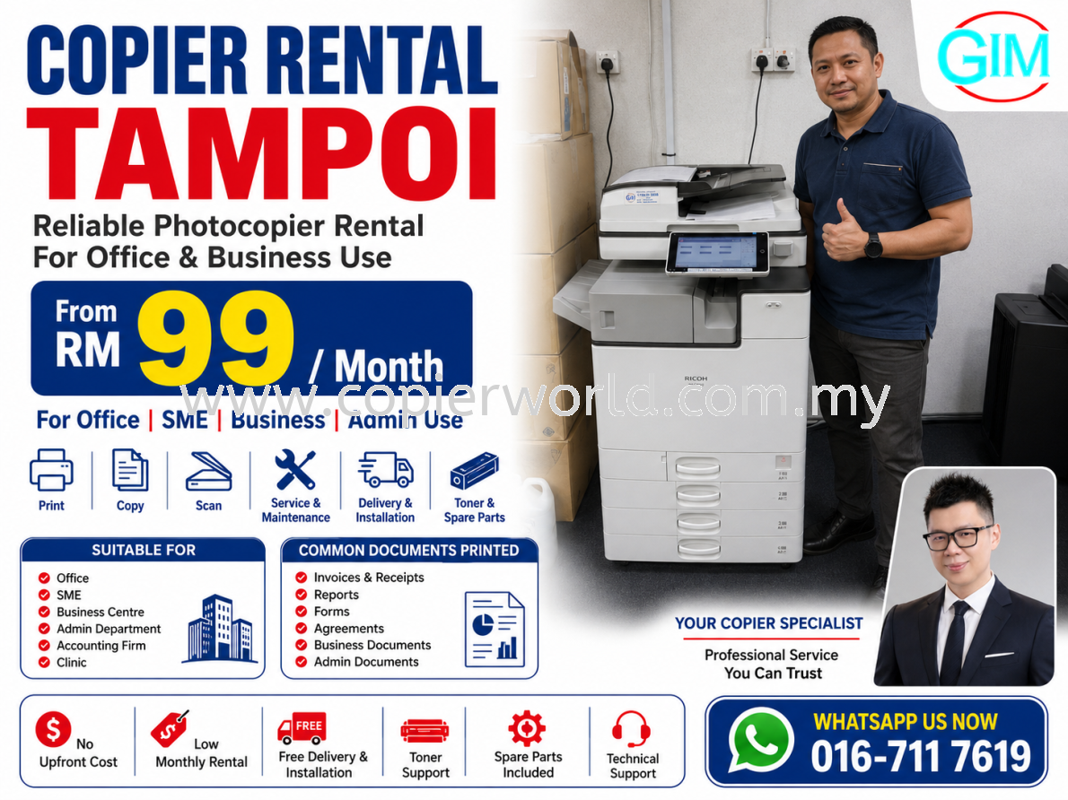 Copier Rental in Tampoi for Factory Production Office | Photocopier Rental Johor Bahru
