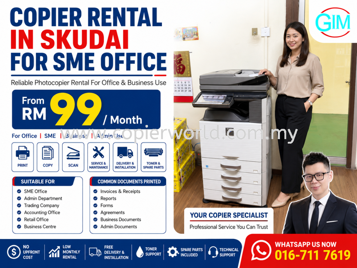 Copier Rental in Skudai for SME Office | Photocopier Rental Johor Bahru