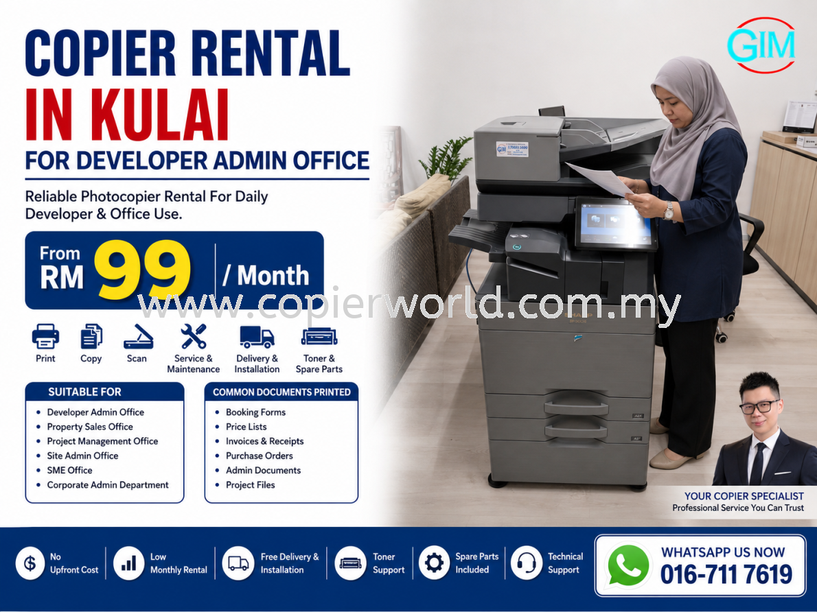 Copier Rental in Kulai for Developer Admin Office | Photocopier Rental Johor
