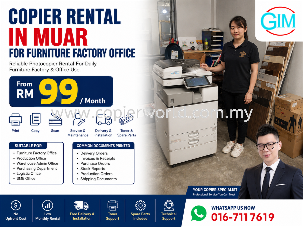 Copier Rental in Muar for Furniture Factory Office | Photocopier Rental Johor