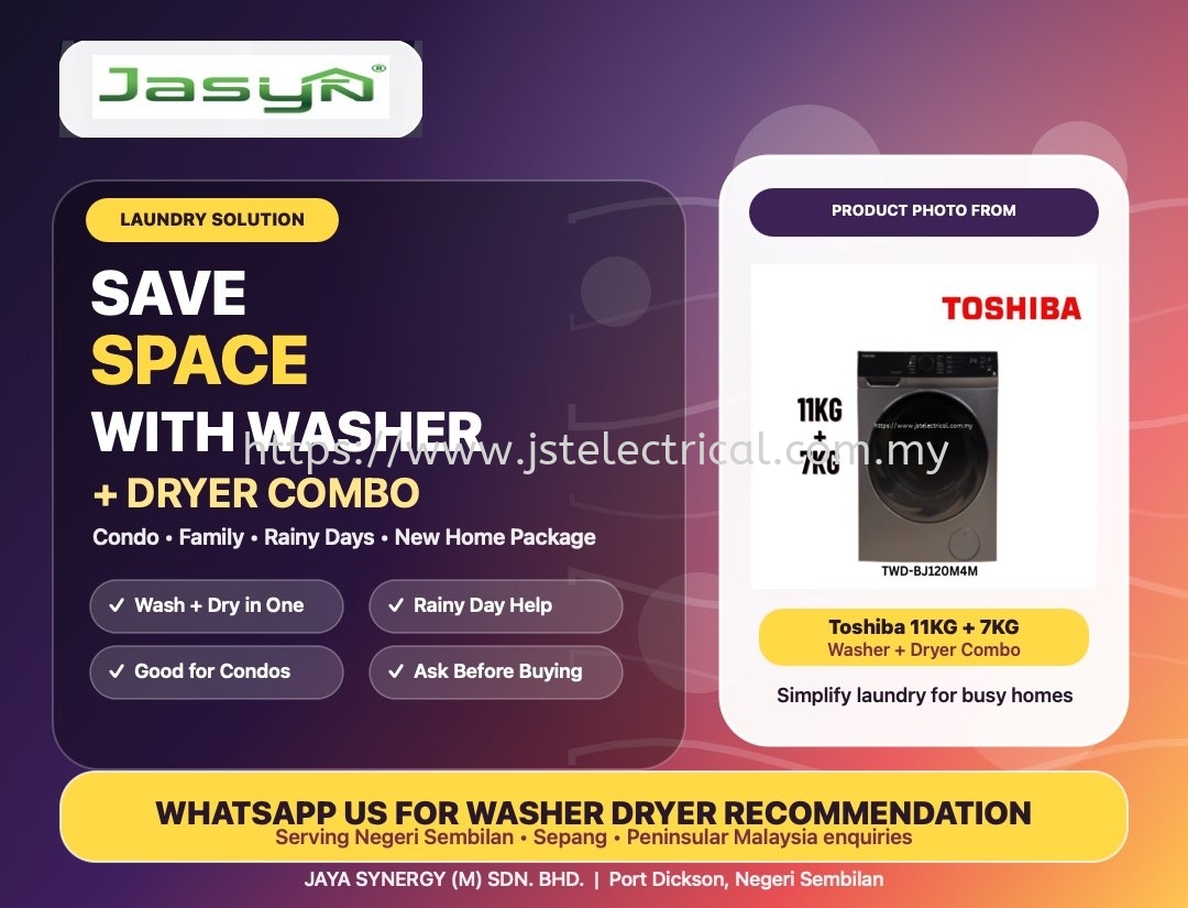 Washer + Dryer Combo Malaysia: Save Space and Make Laundry Easier