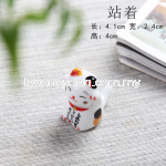 Lucky Cat Ceramic Chopstick Rest Pen Holder (Stand Up) 招财猫陶瓷筷子架笔架桌面摆台(站着)