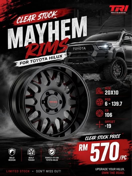 MAYHEM RIMS FOR HILUX