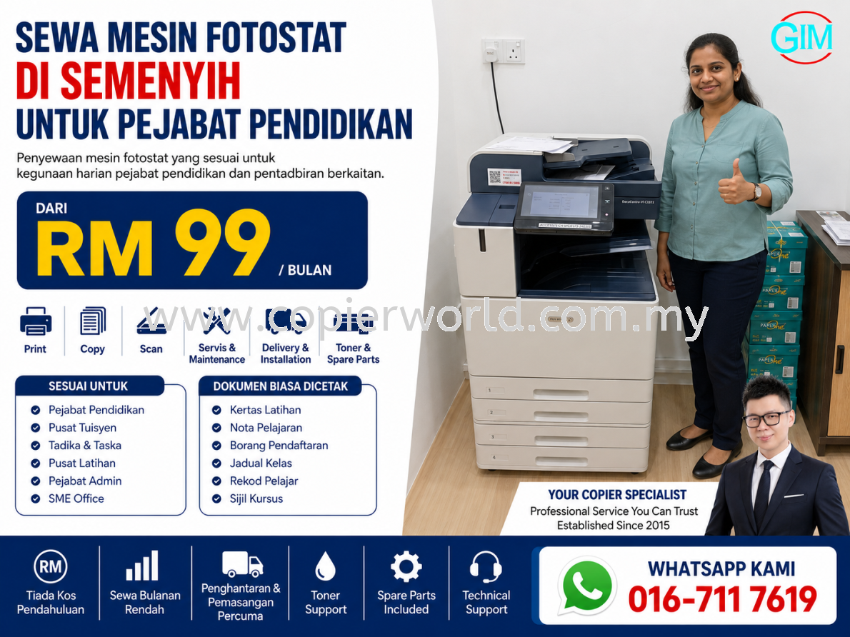 Sewa Mesin Fotostat di Semenyih untuk Pejabat Pendidikan | Copier Rental Selangor