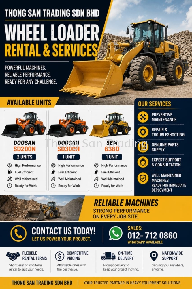 USED CONSTRUCTION MACHINERY RENTAL & SERVICES AND SALES (WHEEL LOADER)